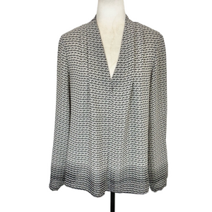 Rose & Olive cream and grey blouse